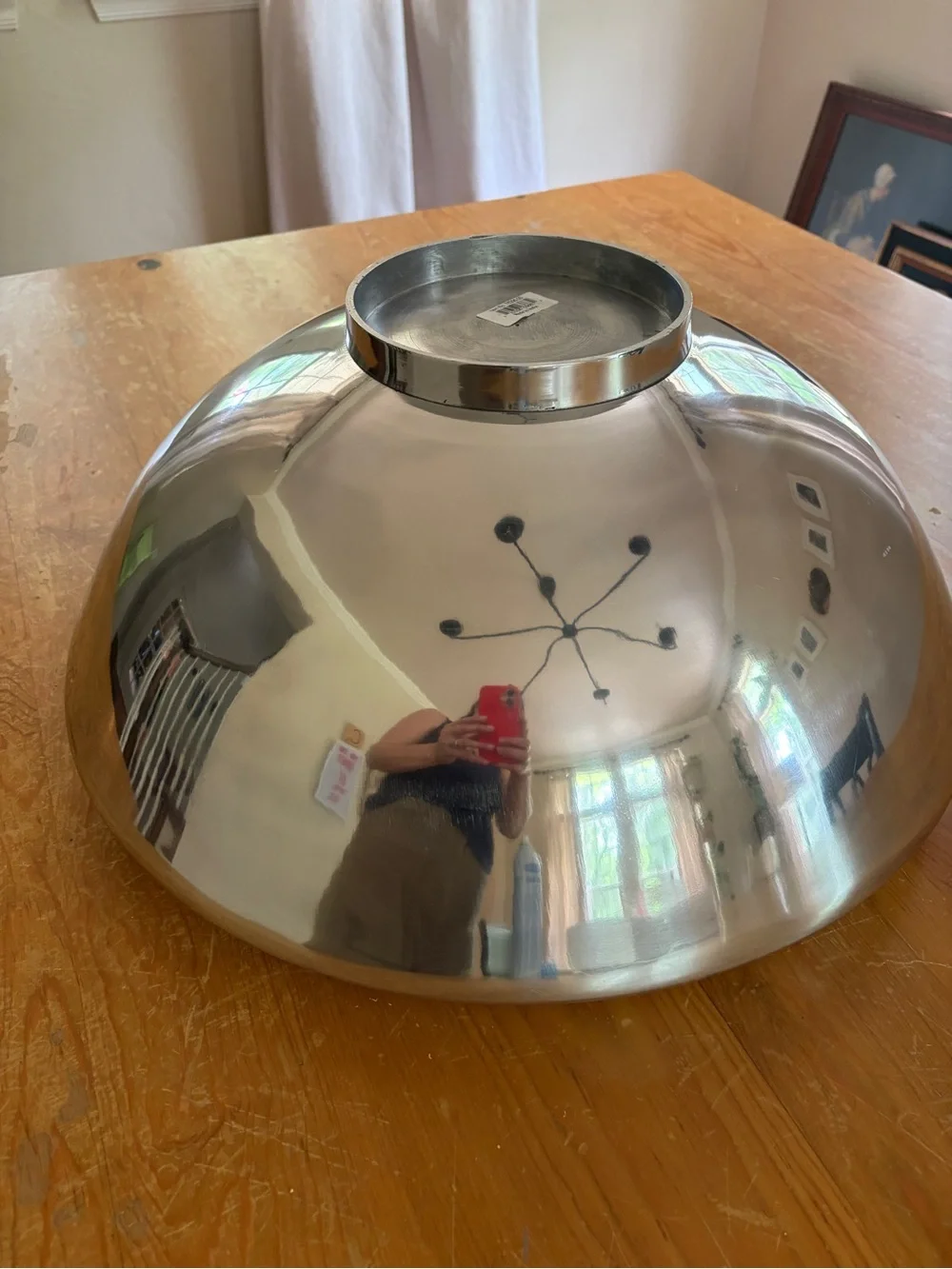 Great condition large silver metal  low bowl Avenue planter by Accent Design.